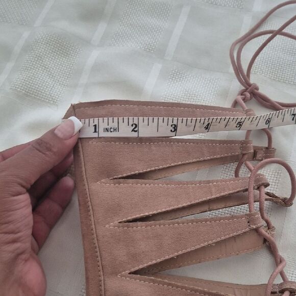 Fashion Nova Tan Over the Knee Lace-Up Boots - Picture 9 of 16